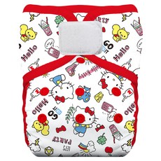 THiRSTiES 魔鬼氈成長型口袋式布尿布 SANRIO聯名款, 100%TPU防水層聚酯, Hello Kitty My Friends, 1件