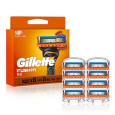 Gillette 吉列 2024融合手動刮鬍刀片, 1個, 8入