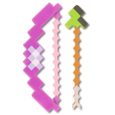 마인크래프트 장난감 무기 칼 굿즈 다이아몬드 변신 검 + 곡괭이 퍼플 활 세트