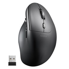 코시 인체공학 버티컬 6버튼 무선 마우스 M4115WL, M4115WL/4115, 블랙
