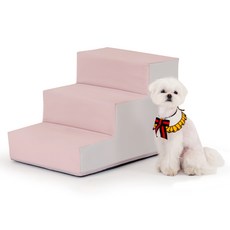 퍼핑 강아지 논슬립 펫스텝, 핑크