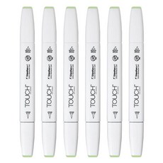 신한화구 터치 트윈 브러쉬마카 LIME GREEN 175, 1색, 6개