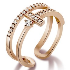 마리끌레르 여성용 크로스 14K Gold Plated 오픈링 MCFR0291