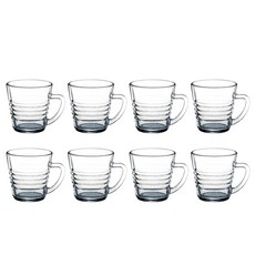 글라스락 내열강화 믹스 커피 머그 220ml, 투명, 8개