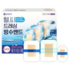 대일제약 헬씨 드레싱 방수밴드 혼합형 20p 세트, 20매입, 1세트 - 포비돈스왑스틱