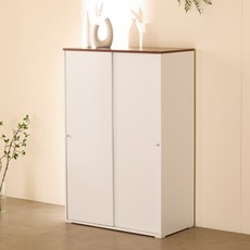 제이디퍼니처 스르륵 키높은 다용도 수납장 4단 800, 멀바우화이트