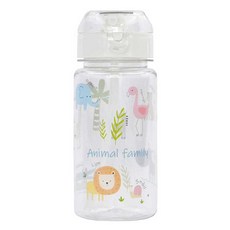 아동용 에니멀 스토리 빨대 물병, 혼합색상, 350ml, 1개