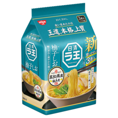 NISSIN 日清 麵王 柚子鹽風味拉麵 3入, 添加柚子皮, 1袋