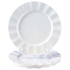 다회용 러블리 플라스틱 접시 아이보리 28cm, 1개입, 10개, 러블리아이보리28cm 10개