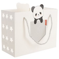 아이엔피 포켓 종이 쇼핑백 BQ015, 팬더, 소(가로 14cm x 폭 7cm x 높이 15cm), 5개