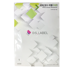 디에스라벨 1칸 전지 잉크젯 전용 흰색방수 유광 라벨지 DW3001, 25개 단품, 25개