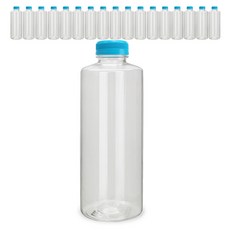 미르 투명 페트 프리미엄 블루캡 음료병, 900ml, 18개