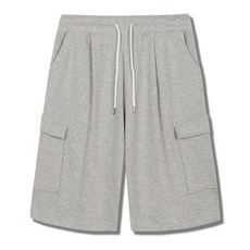 일루소 남성용 특양면 원턱 버뮤다 카고 하프 트레이닝 반바지