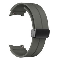 Gelsen Galaxy Watch 4/5/6專用束帶矽膠磁吸錶帶錶帶 曲線型 GDS7, GDS12 深灰色, 20mm