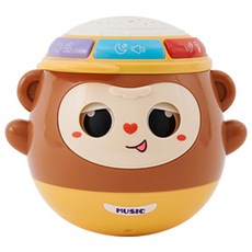 리틀클라우드 유아용 원숭이 오뚝이 멜로디 장난감, 브라운, 1개
