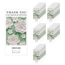 리드홈 포장 데코 꽃무늬 스티커 5 x 10 cm, 그린, 50개