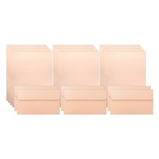彩虹粉彩文具 12p + 信封 6p 套裝, 杏, 1組