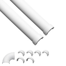 생활백서 올인원 고강도 PVC 전선 연질 몰딩 더블형 세트, 화이트, 1세트