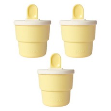 迷你矽膠冰淇淋模具, 3個, 黃色