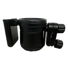 三合一頂級款推車杯架, mobile phone stand 3 in 1, ABS材質, 適用推車, 手機支架, 黑色, 1個