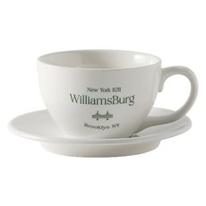 제이테이블 뉴욕 WilliamsBurg 레터링 도자기 카페라떼잔 320ml, 그린, 1개