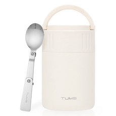 TUMS TUMS 溫和食品罐 395ml + 折疊湯匙套裝, 乳白色, 1組