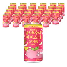 티로그 제로 탄산 미니 납작복숭아 음료, 30개, 190ml