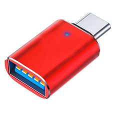 헨센 USB to C타입 변환 잭 변환젠더, 레드, 1개