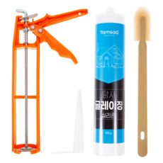 Tamsaa 矽利康工具組，抹刀塑膠槍一應俱全，適用多種材質表面，無刺鼻化學異味，架式矽利康槍+補縫棒 Set, 1組