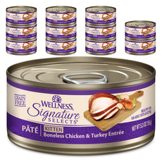 웰니스 키튼 고양이 시그니쳐 셀렉트 파테 습식사료, 닭+칠면조, 150g, 12개 닭고기와 칠면조, 150g, 12개