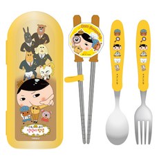 르번 엉덩이탐정 올인원세트, 혼합색상, 수저케이스 + 수저 + 교정젓가락 + 포크, 1세트