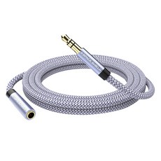 SPACE SHIELD 3.5mm 3 極 AUX 立體聲耳機音訊延長線, 1個, 灰色, 1.5m