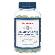 Dr.Brian ROETTGER 維他命C&D3000軟糖 青葡萄口味, 1罐, 100顆