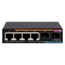 넥스트유 4포트 2.5G + 10G 2SFP 멀티기가 웹스마트 스위치 허브 스재미, 4256GWS-10G - 네트워크장비