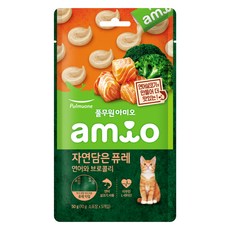 풀무원아미오 고양이 전연령용 자연담은 퓨레 연어와 브로콜리, 50g, 1개