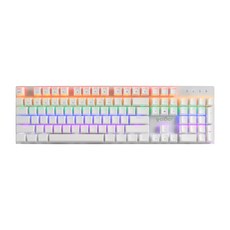 지클릭커 레인보우 LED 104키 게이밍 기계식 유선 키보드, 화이트, GK-K530, 청축