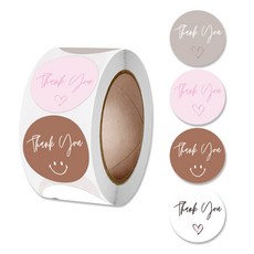 아이엔피 땡큐 롤 원형스티커 2.5cm 500p, A-335 4종파스텔, 1개 A-335 4종파스텔, 1개