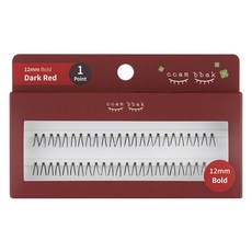 깜빡 인조 가닥속눈썹 12mm 볼드 1기둥, DarkRed, 1개