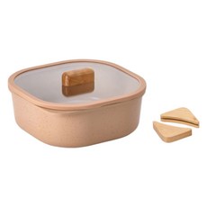 네오플램 인덕션 IH 피카 오브제 컴포트 전골 냄비 + 우드그립 2p 세트, 20cm, 테라코타마블, 1세트