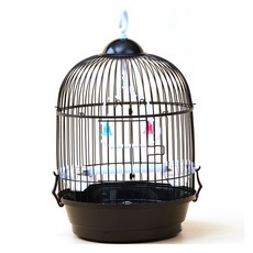 카르노 랜보어 벨 걸이형 돔 새장, 블랙, 1개