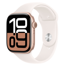 Apple 애플워치 10 GPS, 46mm, 로즈 골드 / 라이트 블러시 스포츠 밴드, S/M