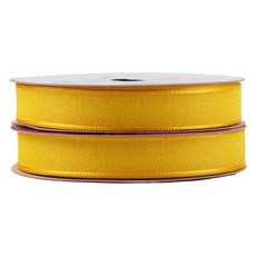 노크원 펄 오간디 리본끈 15mm x 15m, 황금노랑, 2개