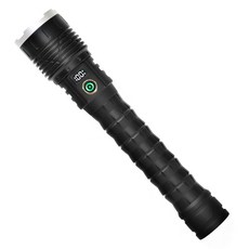 高性能可充電 LED 變焦燈手電筒不含電池 BS-T90, 1個, 黑色