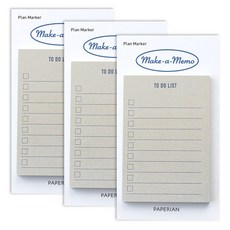 페이퍼리안 플랜마커 메이크어메모 점착식 메모지, 투두리스트, 1개입, 3개 투두리스트, 3개, 1개입