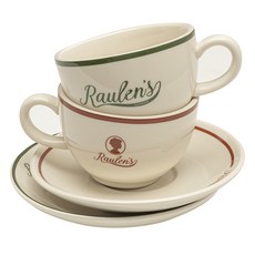 MAISON OBJET Lawrence London 咖啡杯 + 碟子 2 件套, 1組, 綠色, 紅色
