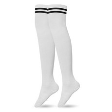 鱷魚紋女式高爾夫無墊環過膝襪套組 CD215, 白色, 1組