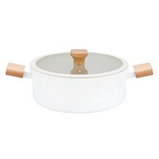 데이세븐 IH 인덕션 도가 전골냄비, 크림, 1개, 24cm