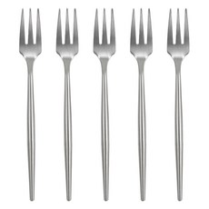 키친유 엣지 스텐 304 진공 디저트 포크, 실버, 5개