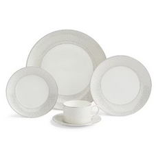 WEDGWOOD Geo 白金餐具組 5p, 1組, 3種盤子+茶杯+碟子, 混色