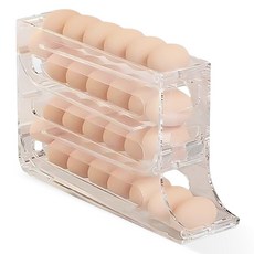 블럭마트 슬라이드 4단 롤링 계란케이스, 투명, 1개
